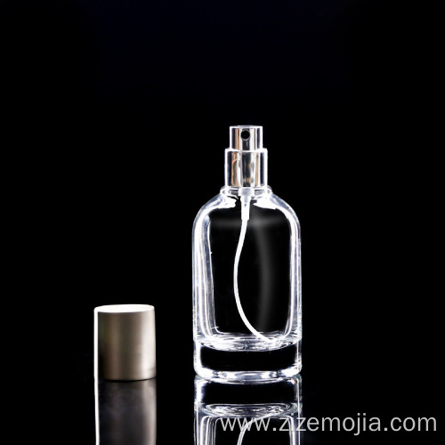Glass 50ml 100ml perfume bottle with silver cap